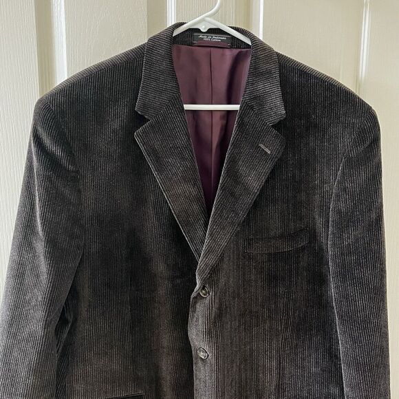 Coconut Grove Brown Corduroy Dress Coat Sport Coat Blazer Cotton Men's Size 46R - Picture 4 of 13